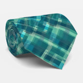 Kariertes Blaumuster Krawatte (Gerollt)