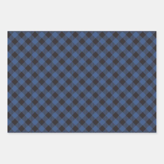 Kariertes Blue Buffalo Geschenkpapier Set (Vorderseite 3)