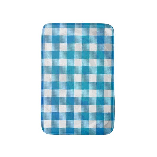 Kariertes Blue-Checkered Buffalo Badematte (Vorderseite Vertikal)