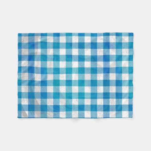 Kariertes Blue-Checkered Buffalo Fleecedecke (Vorderseite (Horizontal))