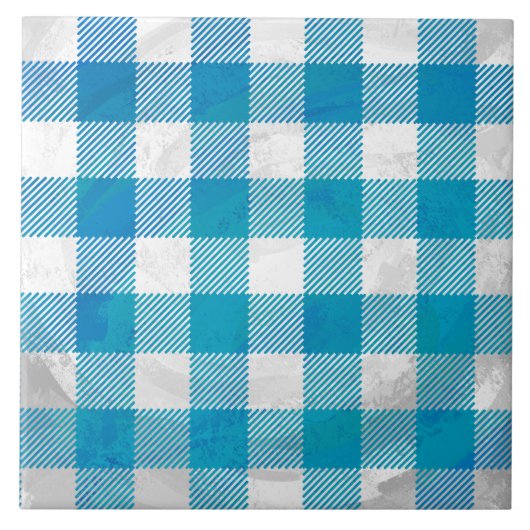 Kariertes Blue-Checkered Buffalo Fliese (Vorderseite)