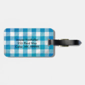Kariertes Blue-Checkered Buffalo Gepäckanhänger (Rückseite horizontal)