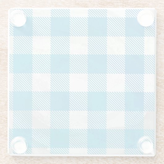 Kariertes Blue-Checkered Buffalo Glasuntersetzer (Rückseite)