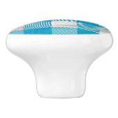 Kariertes Blue-Checkered Buffalo Keramikknauf (Seitenansicht)