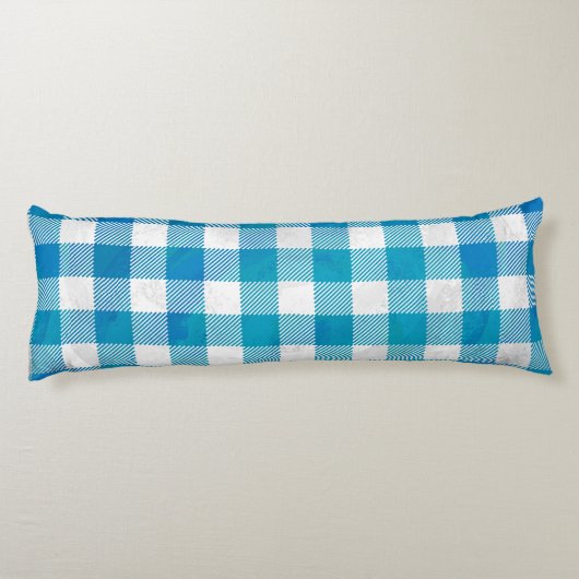 Kariertes Blue-Checkered Buffalo Seitenschläferkissen (Rückseite)