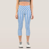 Kariertes Blue und White Buffalo Capri Leggings (Vorderseite)