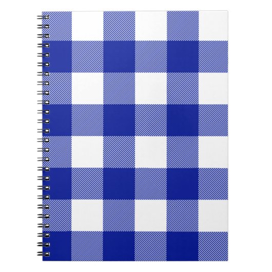 Kariertes Blue und White Buffalo Notizblock (Vorderseite)