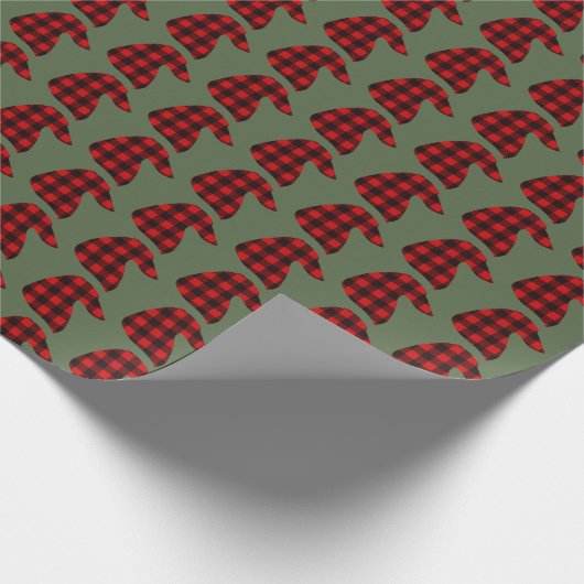 Kariertes Borzoi-Profil Geschenkpapier (Ecke)