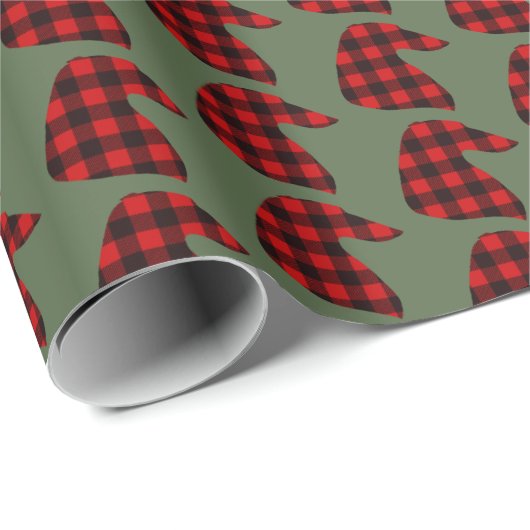 Kariertes Borzoi-Profil Geschenkpapier (Rolleneckpunkt)