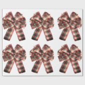 Kariertes Bow Wrapping-Papier Geschenkpapier (Flach)