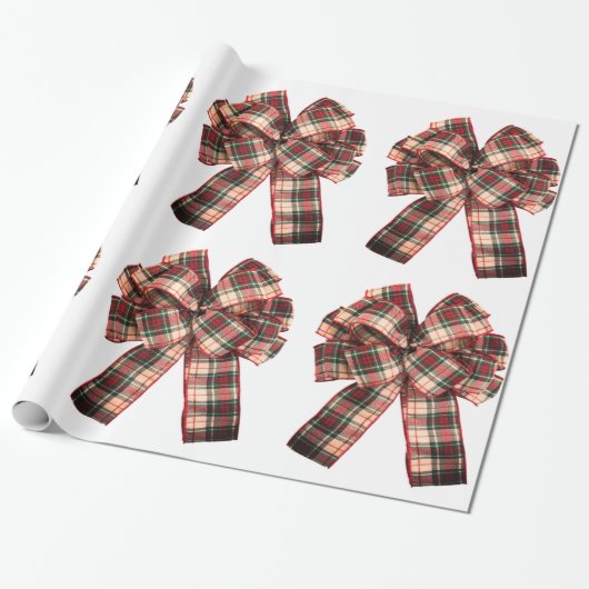 Kariertes Bow Wrapping-Papier Geschenkpapier (Ungerollt)