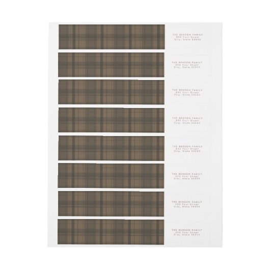 Kariertes braunes Etikett (Bogen)