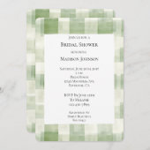 Kariertes Brautparty aus grünem Creme Einladung (Vorne/Hinten)