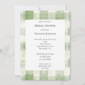 Kariertes Brautparty aus grünem Creme Einladung (Vorderseite)