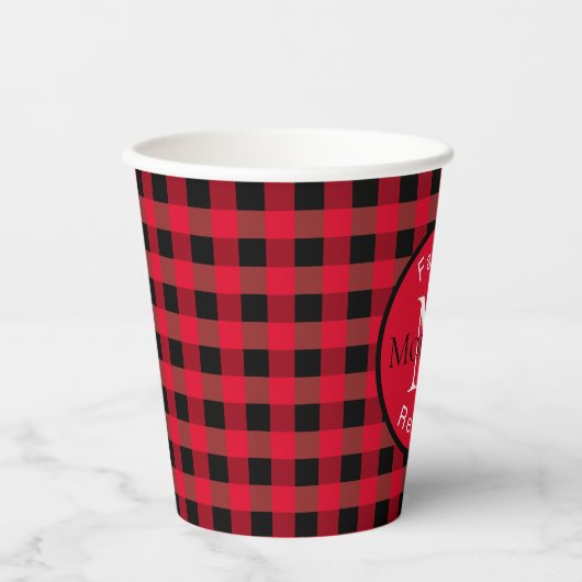 Kariertes Buffalo-Ereignis Pappbecher (Vorderseite)