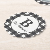 Kariertes Buffalo, Grau-Weiß Untersetzer (angewinkelt)