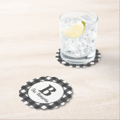 Kariertes Buffalo, Grau-Weiß Untersetzer (Vor Ort)