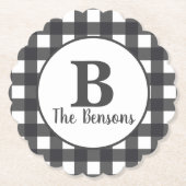 Kariertes Buffalo, Grau-Weiß Untersetzer (Vorderseite)