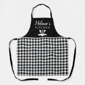 Kariertes Buffalo Karo Küche Tools + Name Schürze (Vorderseite)