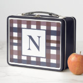 Kariertes Buffalo-Monogramm Metall Brotdose (Beispiel)