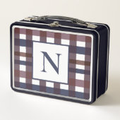 Kariertes Buffalo-Monogramm Metall Brotdose (Vorderseite)