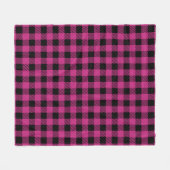 Kariertes Buffalo-Muster in Rosa und Schwarz Fleecedecke (Vorderseite (Horizontal))