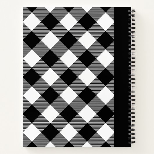 Kariertes Buffalo Reisejournal individuell anpassb Notizblock (Rückseite)