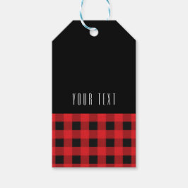 Kariertes Buffalo-Schachbrett-Muster Schwarz & Rot Geschenkanhänger