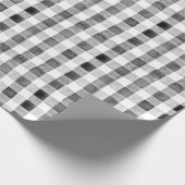 Kariertes Buffalo, schwarz und weiß Geschenkpapier (Ecke)