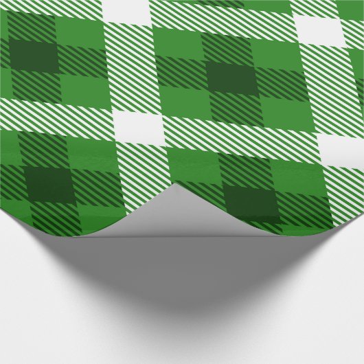 Kariertes Büffelmuster in Schwarz und Weiß Geschenkpapier (Ecke)