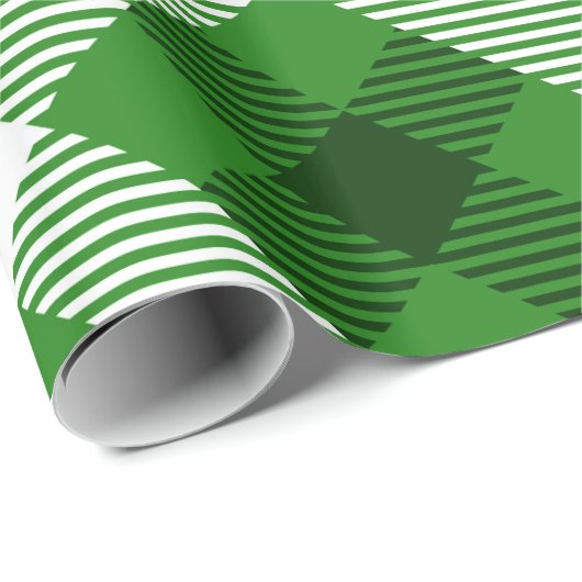 Kariertes Büffelmuster in Schwarz und Weiß Geschenkpapier (Rolleneckpunkt)