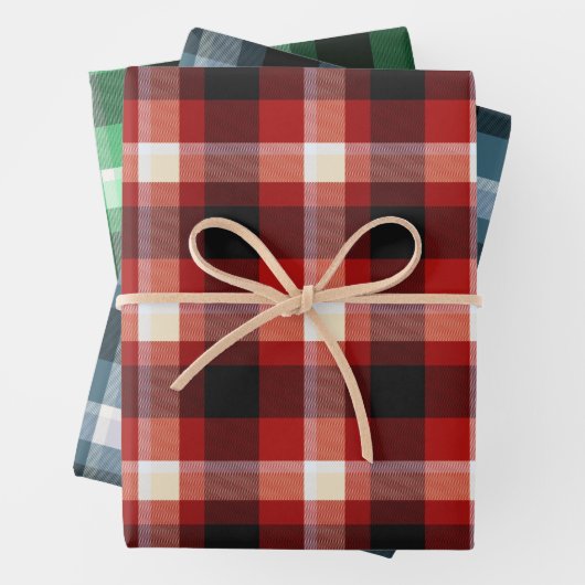 Kariertes Bündel Geschenkpapier Set (Beispiel)
