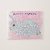 Kariertes Bunny Rabbit Happy Osterpuzzles Puzzle (Horizontal)
