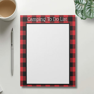 Kariertes Camping-To-Do-Liste Benutzerdefiniert Notizblock