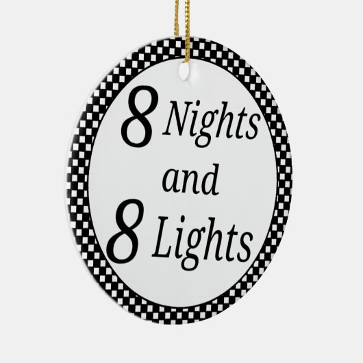 Kariertes Chanukka Keramikornament (Rechts)