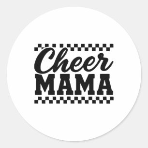 Kariertes Cheer Cheerleading für Cheerleader Mom M Runder Aufkleber