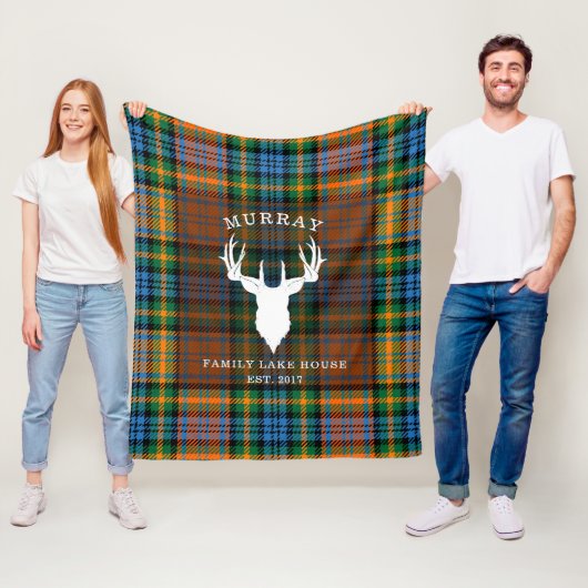 Kariertes Clan Murray Tartan Familienhaus Fleecedecke (Beispiel)