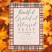 Kariertes dankbares, gesegnetes Erntedank-Fest Einladung