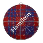 Kariertes Dart Board in Rot, Weiß und Blau Dartscheibe (vorne)