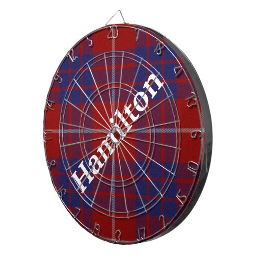 Kariertes Dart Board in Rot, Weiß und Blau Dartscheibe (Vorderseite rechts)