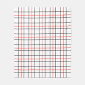 Kariertes Design der roten schwarzen Gitterlinien Fleecedecke (Vorderseite)