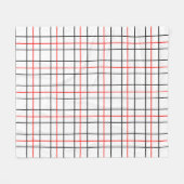 Kariertes Design der roten schwarzen Gitterlinien Fleecedecke (Vorderseite (Horizontal))