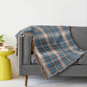 Kariertes Design in Blau, Creme und Orange Decke