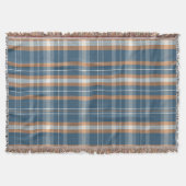 Kariertes Design in Blau, Creme und Orange Decke (Vorderseite)