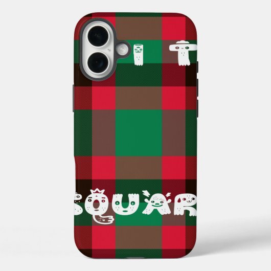 Kariertes Design in Rot und Grün Case-Mate iPhone Hülle (Rückseite)