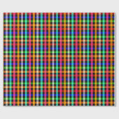 Kariertes Design von Black Multicolored Gingham Geschenkpapier (Flach)