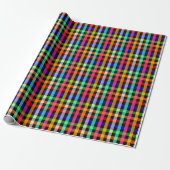Kariertes Design von Black Multicolored Gingham Geschenkpapier (Ungerollt)