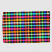 Kariertes Design von Black Multicolored Gingham Golfhandtuch (Horizontal)