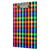 Kariertes Design von Black Multicolored Gingham Klemmbrett (Links)