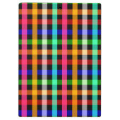Kariertes Design von Black Multicolored Gingham Klemmbrett (Rückseite)